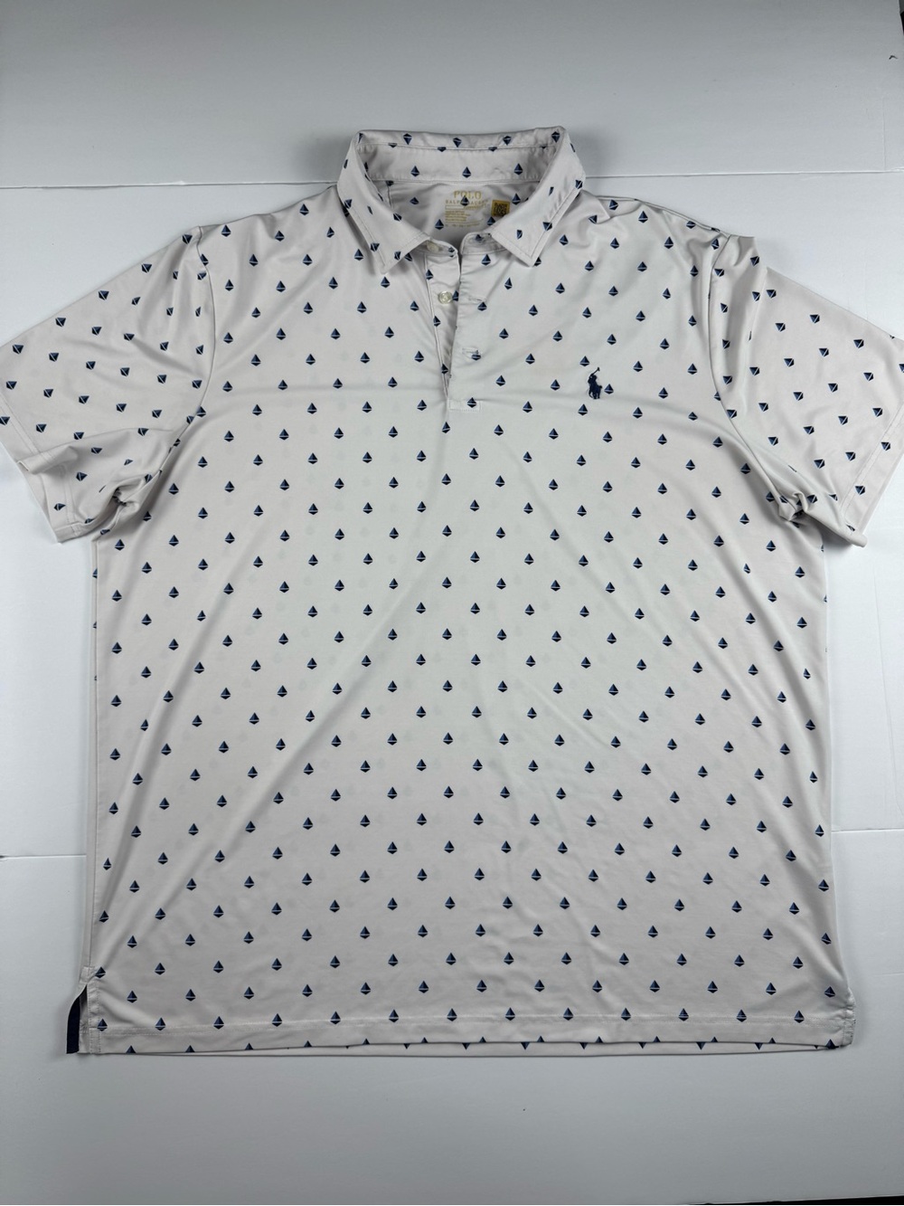 Polo by Ralph Lauren Cream Polo with Navy Mini Sail Print